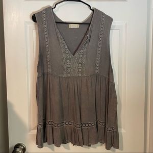Altar’d State Gray Babydoll Tank